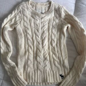 Abercrombie & Fitch kids Ivory Cable Knit Sweater